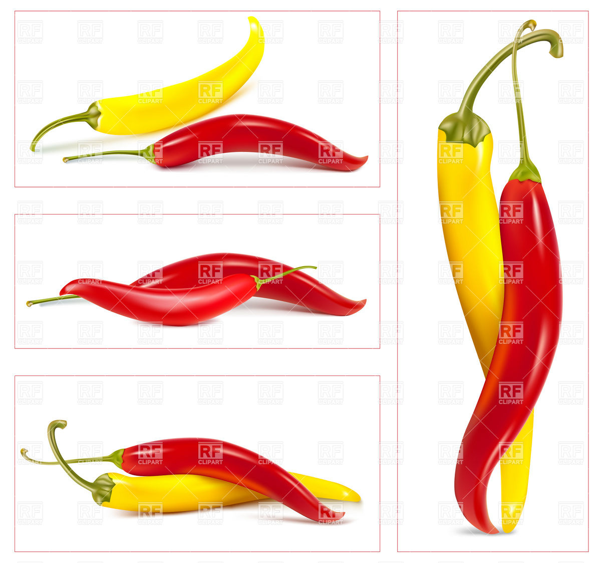 1200x1123 Yellow Red And Hot Chili Peppers Vector Image Vector Artwork Of