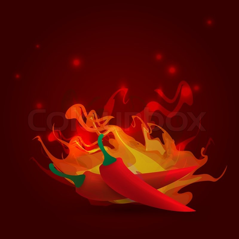 800x800 Vector Flaming Red Chili Stock Vector Colourbox