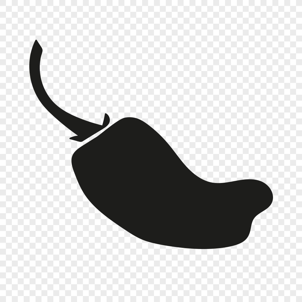 1020x1020 Vegetable Chili Silhouette Effect Vector Material Png