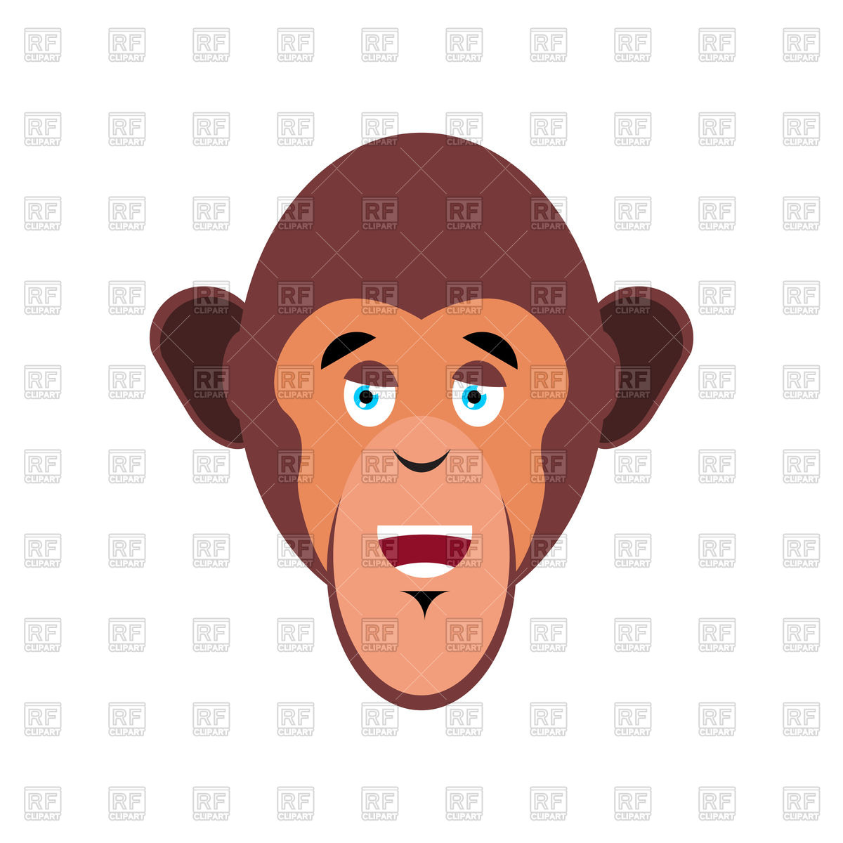 1200x1200 Happy Monkey Head, Chimpanzee Face Vector Image Vector Artwork
