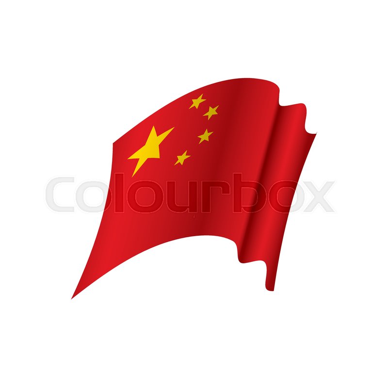 800x800 China Flag, Vector Illustration On A White Background Stock