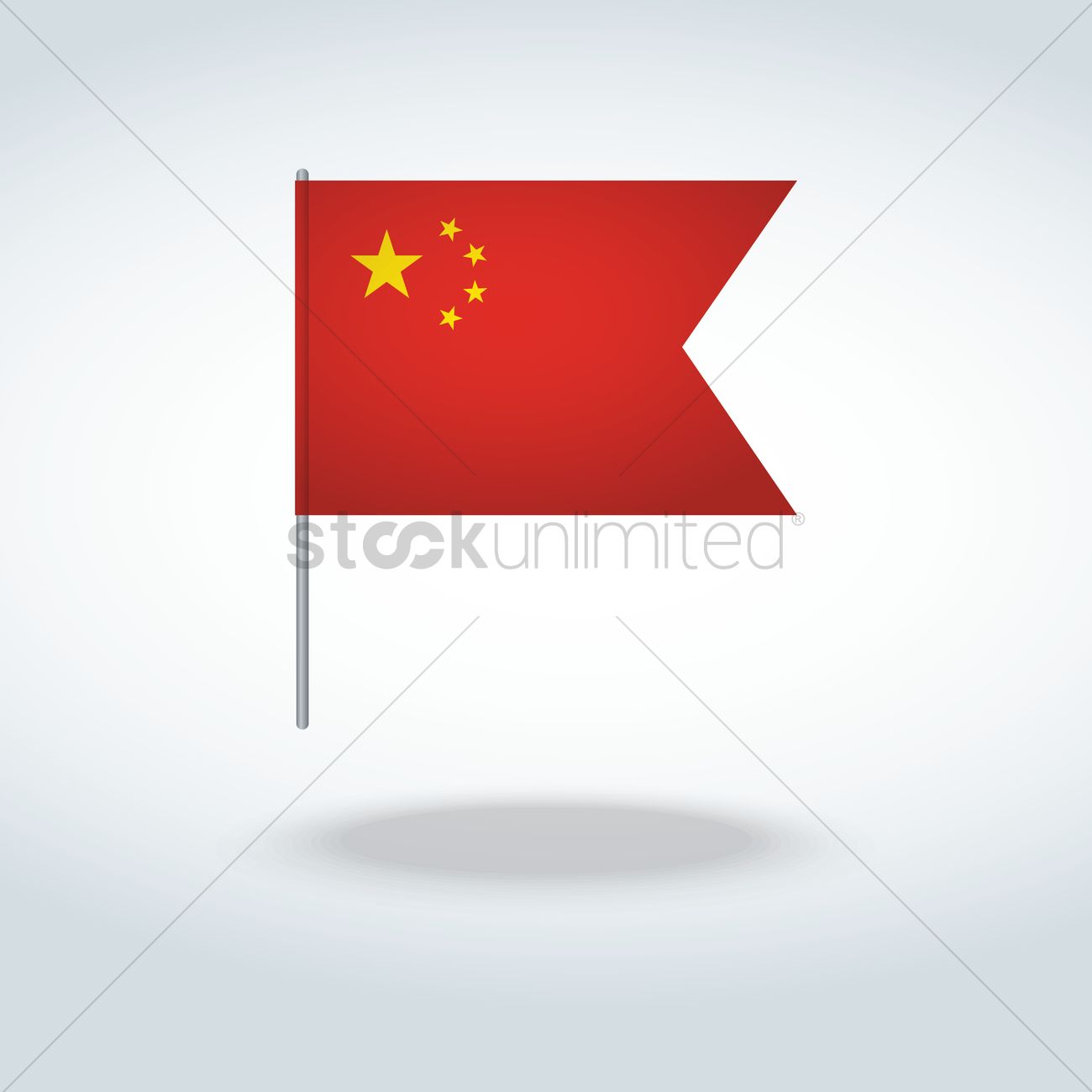 1300x1300 China Flag Vector Image