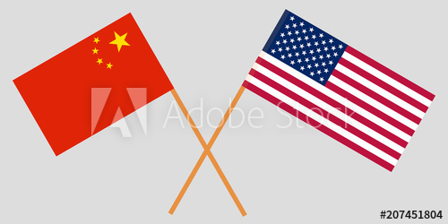 500x250 Crossed United States Of America And Republic Of China Flags