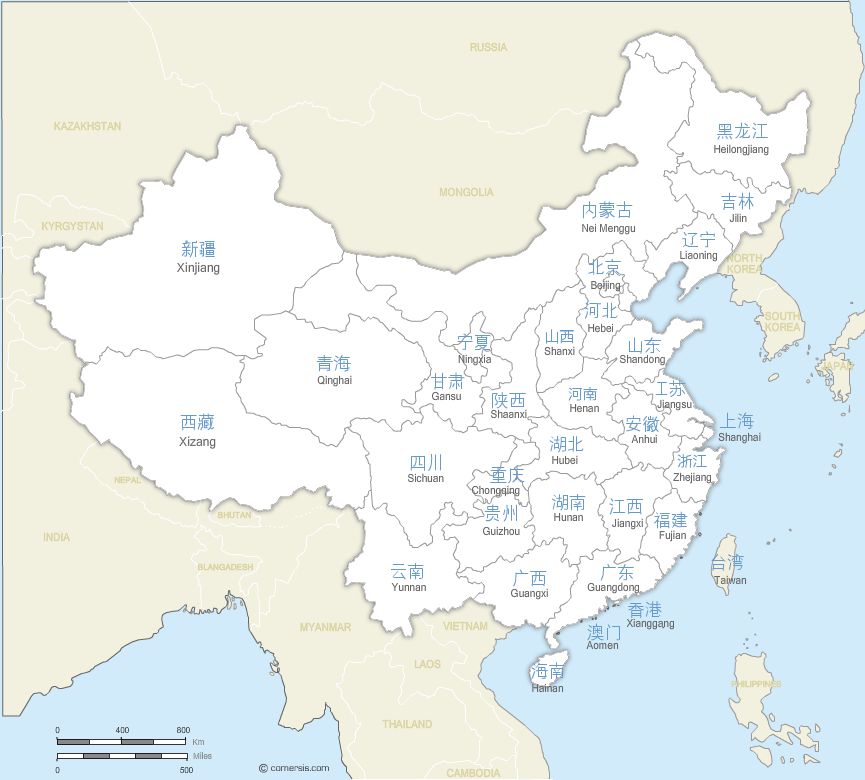 865x780 Vector Map Of China Provinces