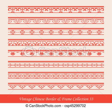 450x437 Vintage Chinese Border Frame Vector Collection.