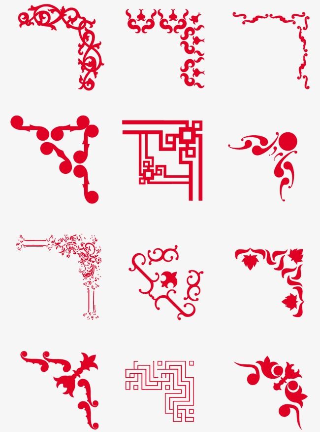 650x875 Red Border,border Pattern,chinese Corner Flower,red,china Creative