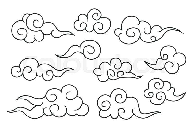 800x534 Illustration Of Collection Of Symbol Chinese Cloud Symbols Stock