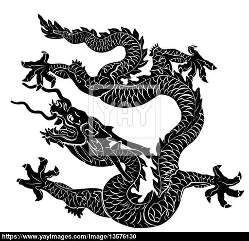 512x496 Chinese Dragon Vector