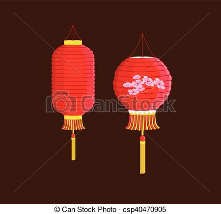 450x436 Chinese Lantern Vector Illustration.