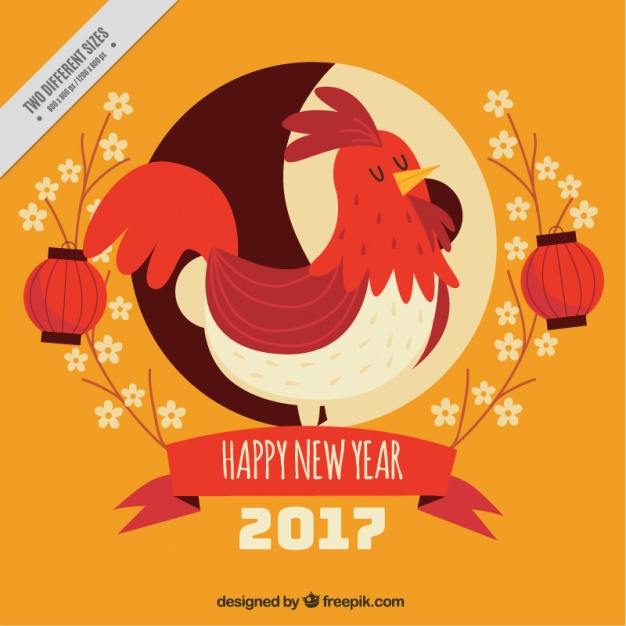 626x626 Chinese New Year Vintage Background Of Nice Rooster Vector
