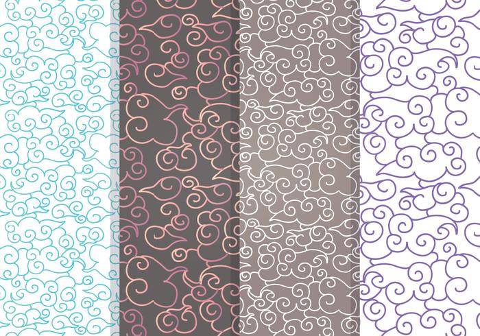 700x490 Vector Chinese Clouds Patterns