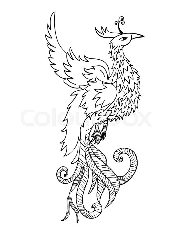 600x800 Chinese Traditional Red Phoenix. Feng Shui Symbolize Fire Element