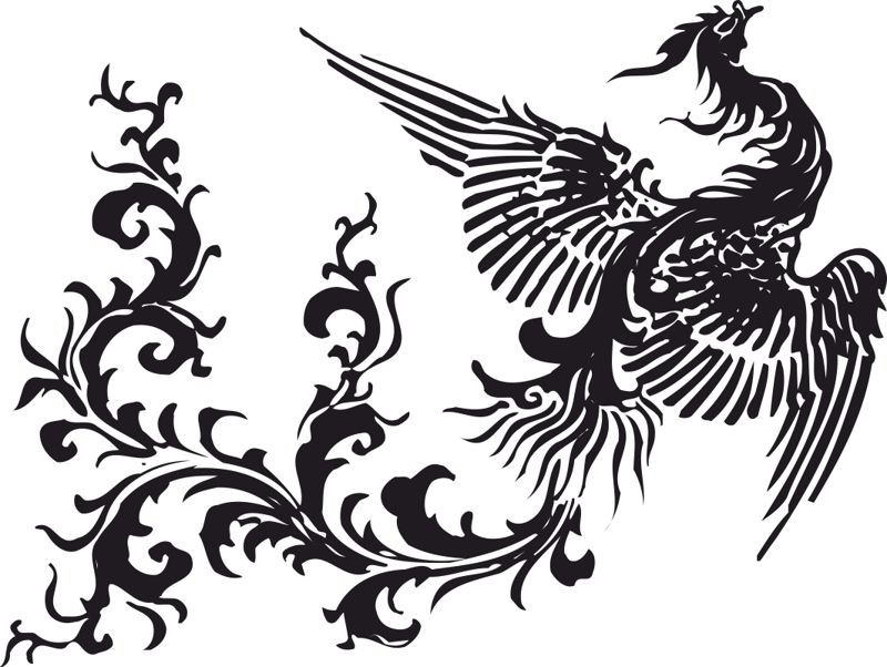 800x602 Flying Chinese Phoenix Free Vector Download
