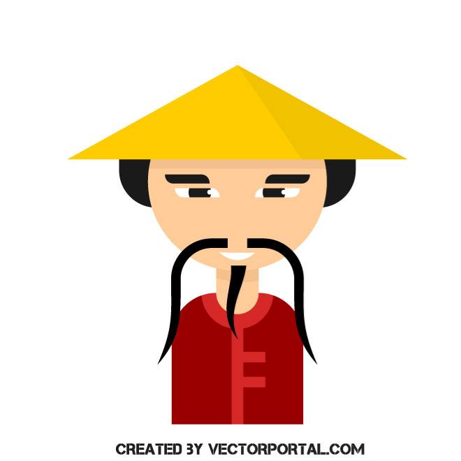 660x660 Chinese Man Vector Image