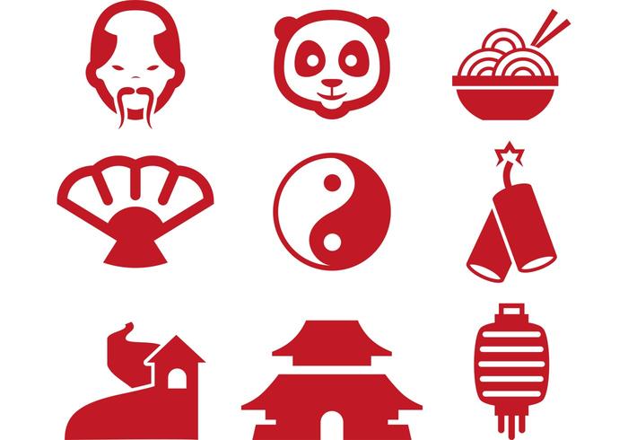 700x490 Red Chinese Vector Icons