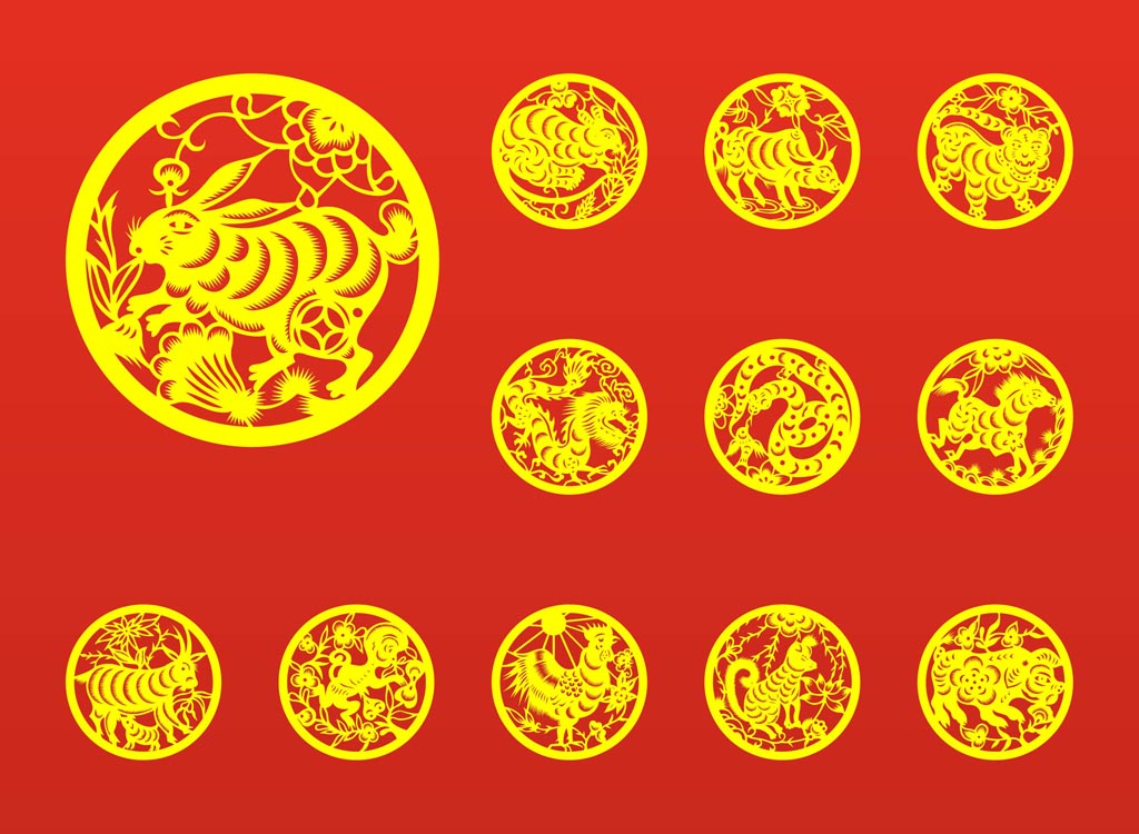 Chinese astrology signs. Китайский Зодиак. Китайская астрология. Астрология вектор. Знаки по китайскому гороскопу отдельные картинки.