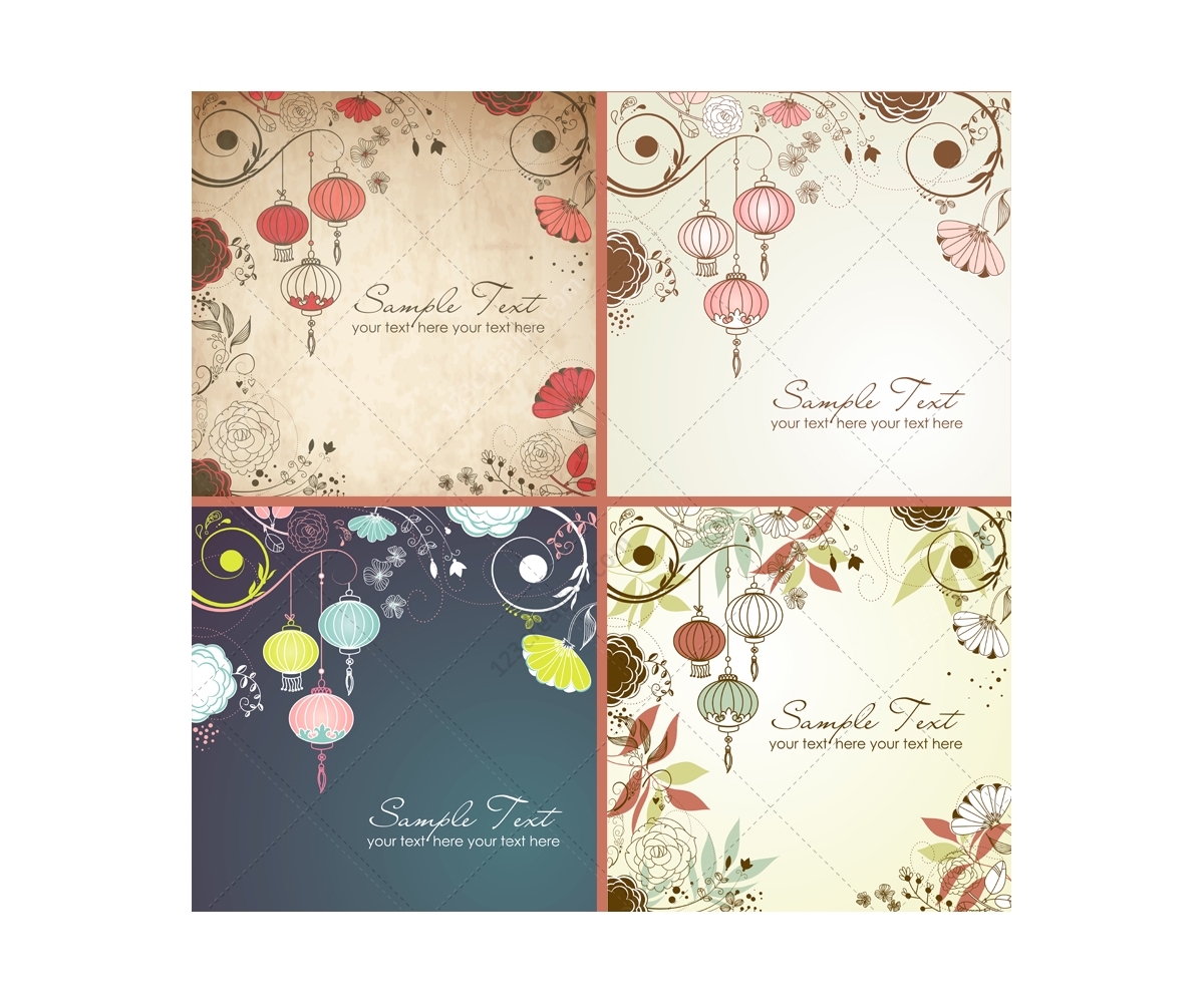 1200x1000 Chinese Hanging Lanterns Vector Backgrounds