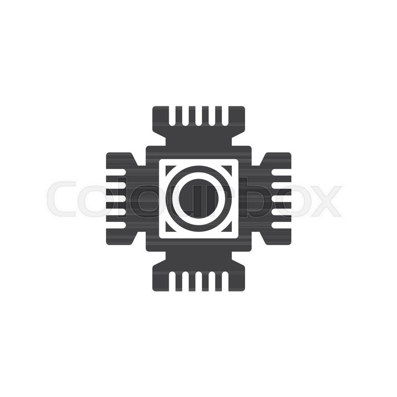 800x800 Digital Camera Cmos Chip Vector Icon. Filled Flat Sign For Mobile