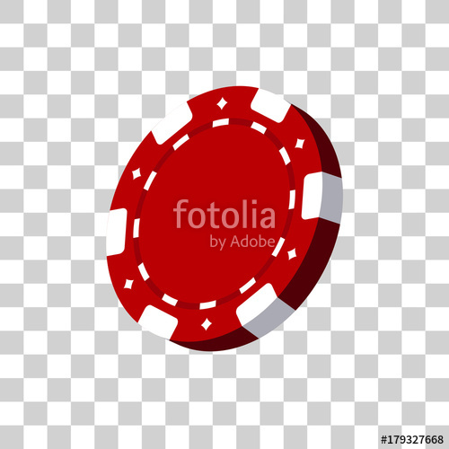 500x500 Red Casino Chip Vector Illustration On Transparent Background