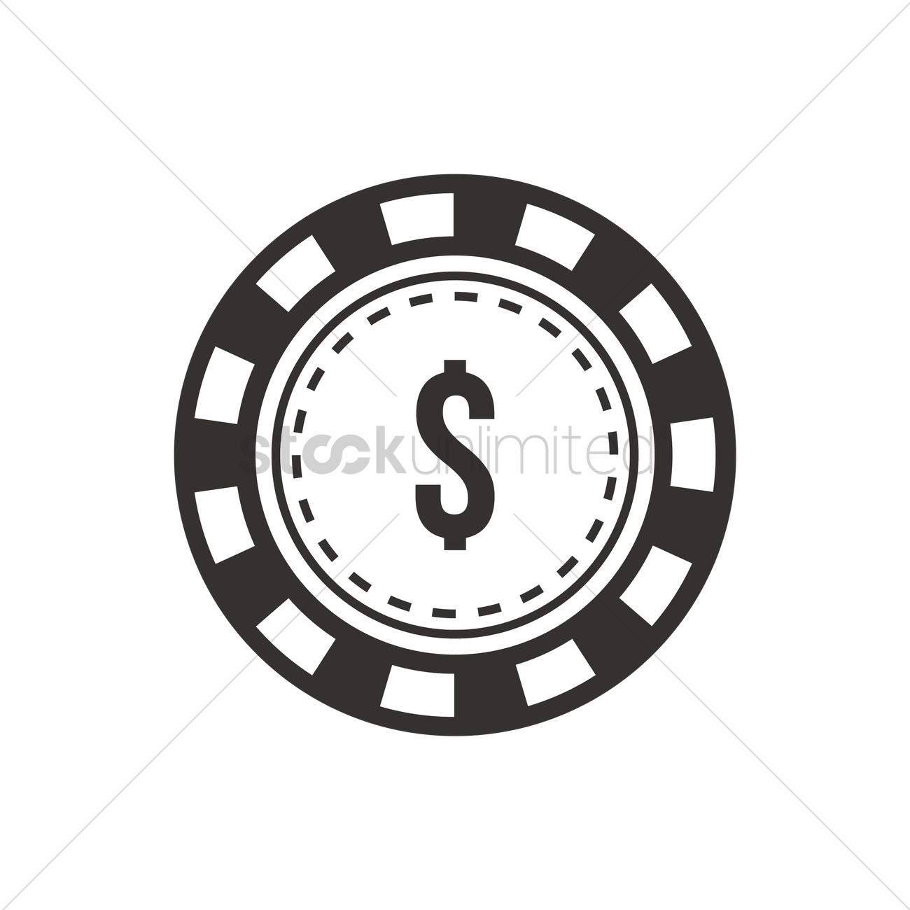 1300x1300 Casino Dollar Chip Vector Image