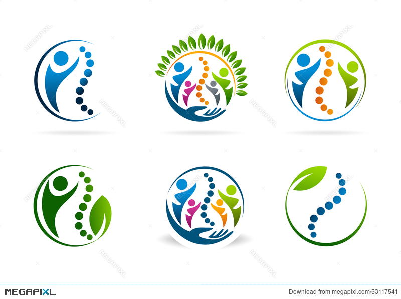 800x596 Chiropractic Vector Logo Design Set Illustration 53117541