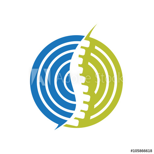 500x500 Circle Chiropractic Spine Wave Center Symbol