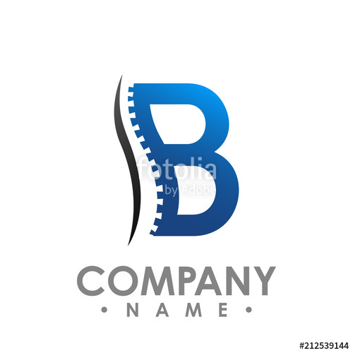 500x500 B Letter Chiropractic Abstract Vector Logo Design Template