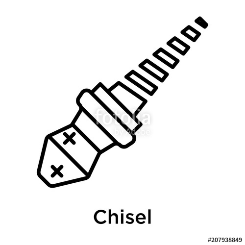 500x500 Chisel Icon Vector Sign And Symbol Isolated On White Background