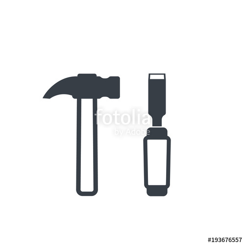 500x500 Hammer And Chisel Vector Icons Stock Image And Royalty Free