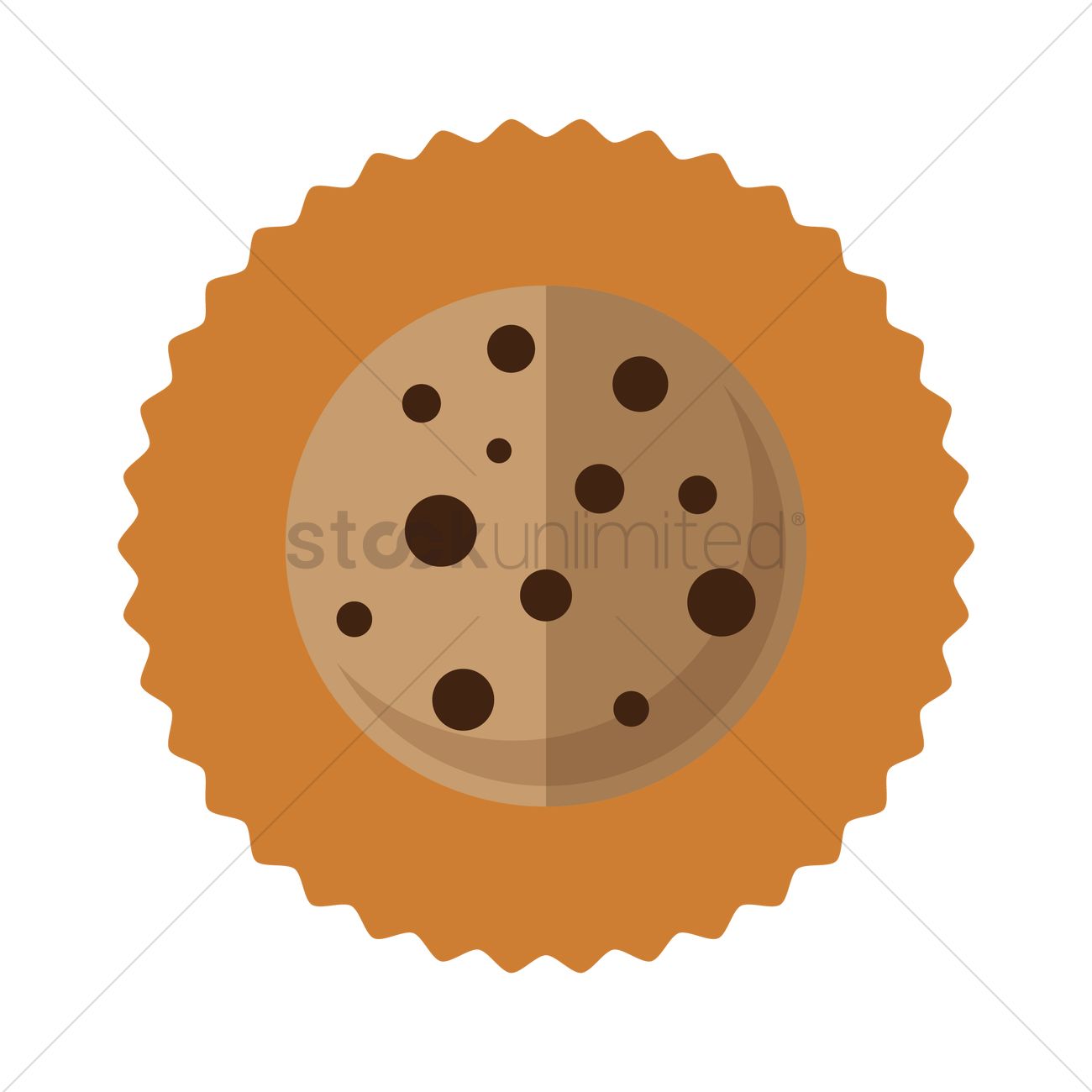 1300x1300 Chocolate Chip Cookie Vector Image