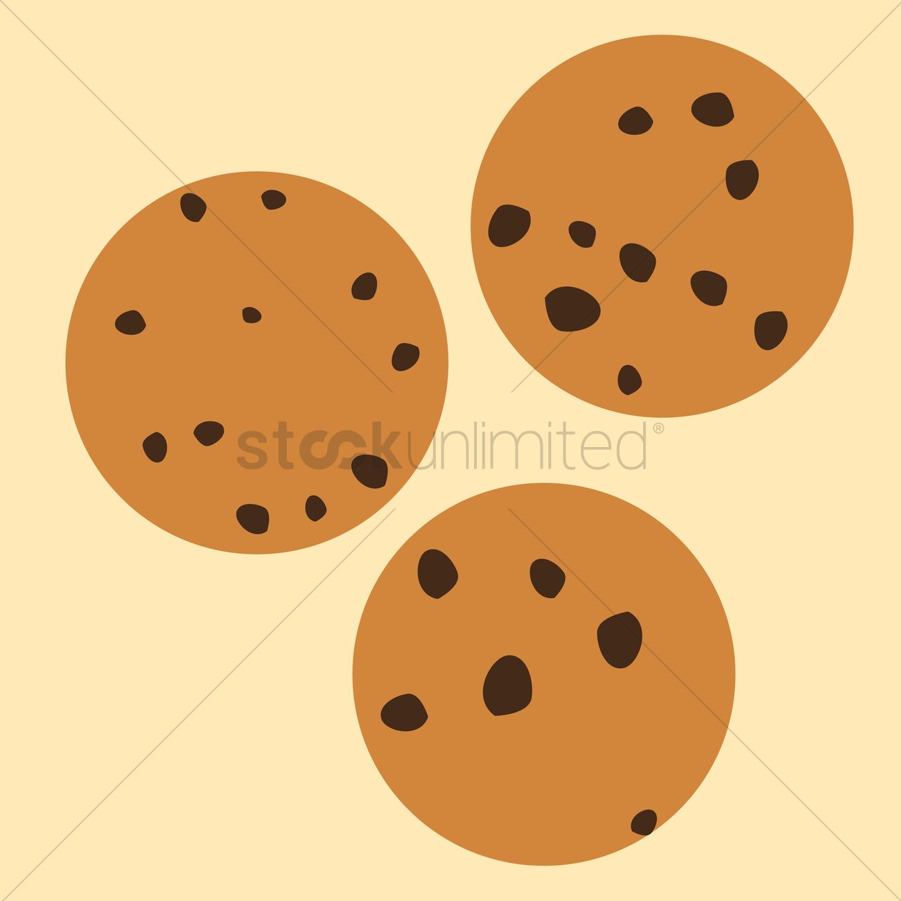 1300x1300 Chocolate Chip Cookies Vector Image