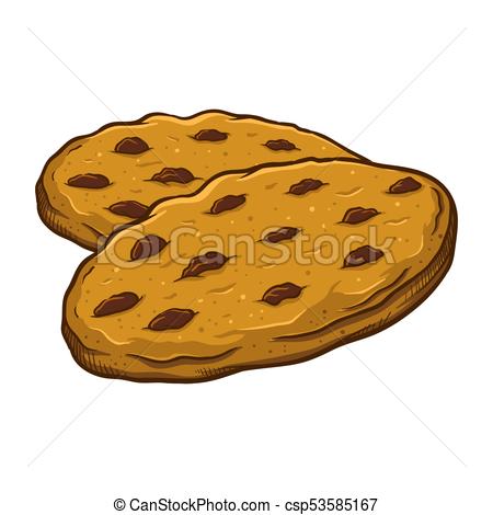 450x470 Chocolate Chip Cookies. Vector Illustration Of Delicious Sweet