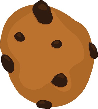 395x438 Gingerbread Chocolate Chip Cookie Vector Isolated On A White