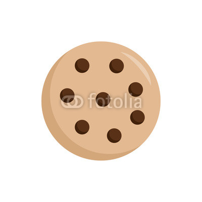 400x400 Sweet Chocolate Chip Cookie Vector Graphic Illustration, Isolated