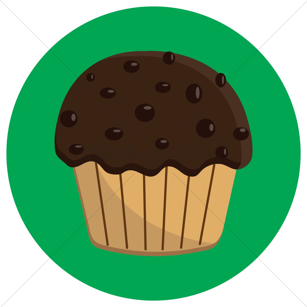 1300x1300 Chocolate Chip Cupcake Vector Image