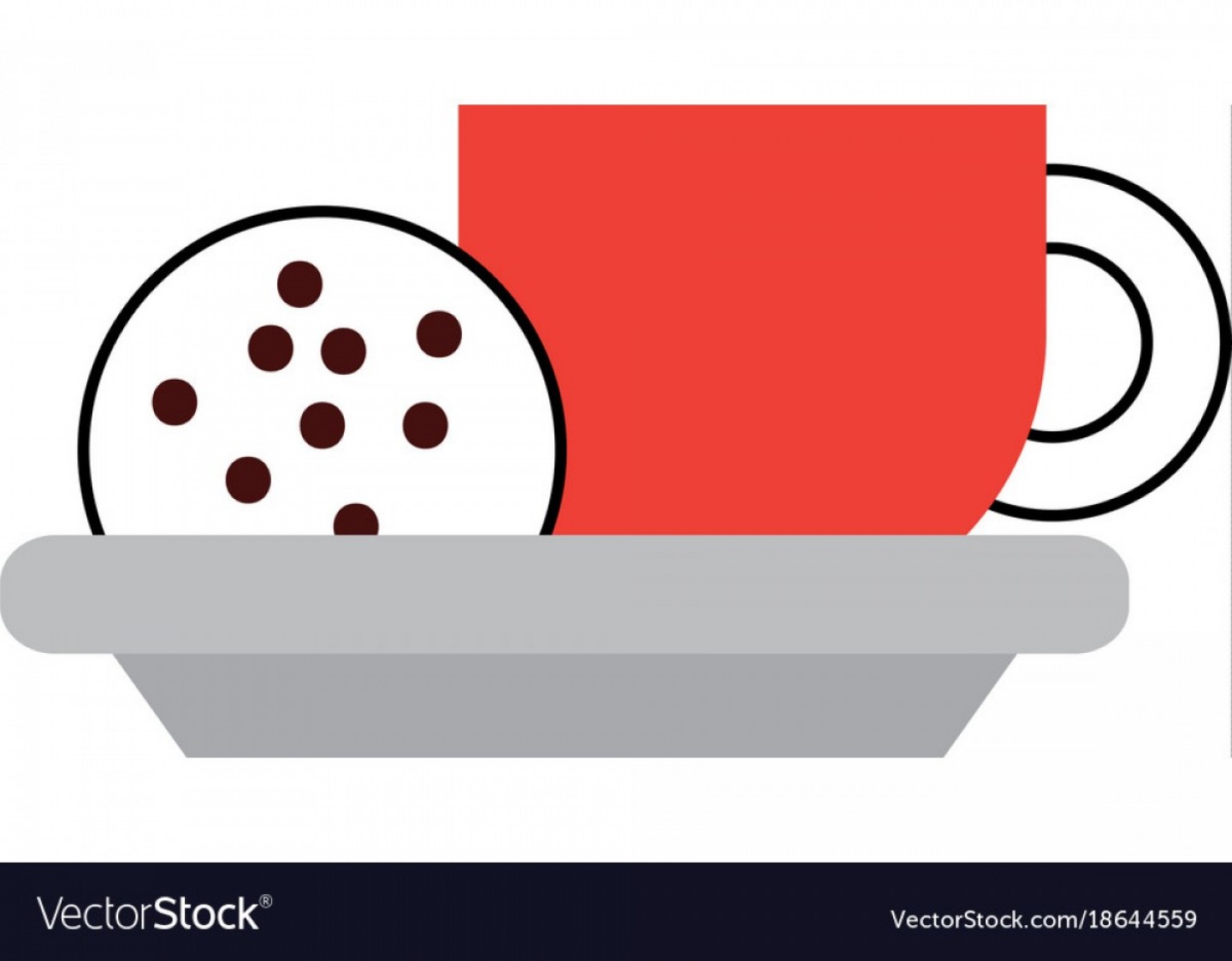 1440x1123 Cup Of Coffee And Cookie Chocolate Chip Vector Shopatcloth