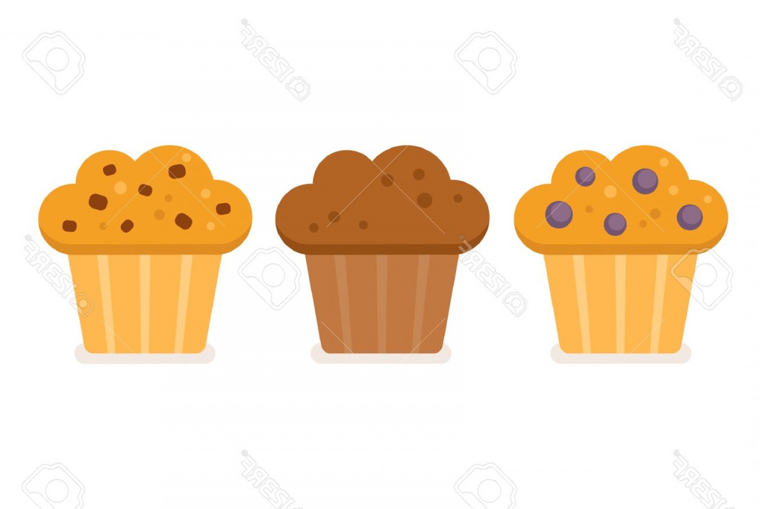 1560x1039 Photostock Vector Muffin Icon Set Blueberry Chocolate And