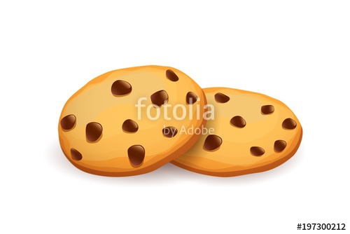 500x334 Realistic Chocolate Chip Cookies. Cookies Isolated On White