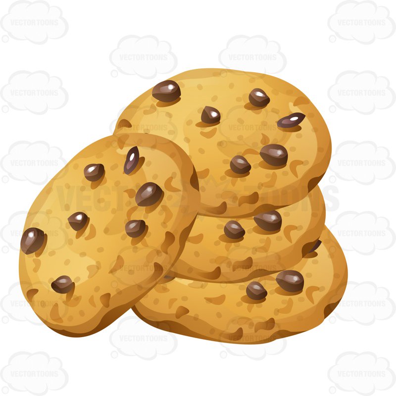 800x800 Stack Of Chocolate Chip Cookies Clipart By Vector Toons