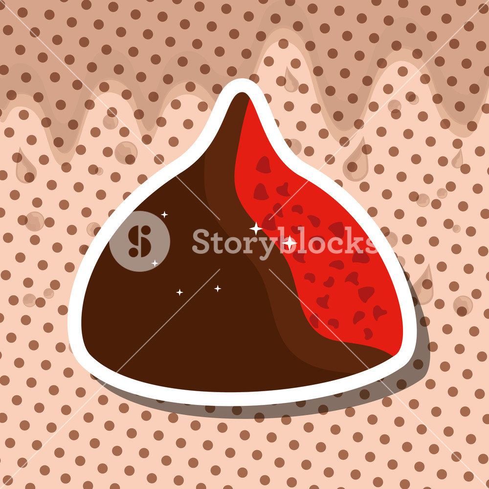 1000x1000 Chocolate Chip Nuts Tasty Sweet Dotted Card Vector Illustration