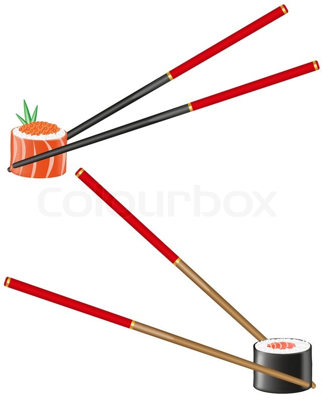 640x800 Sushi And Chopsticks Vector Illustration Stock Vector Colourbox