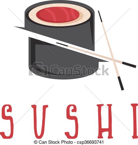 447x470 Sushi Menu And Chopsticks Vector Design Template.