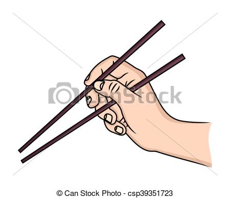 450x387 Vector Illustration Of The Hand With Chopsticks.