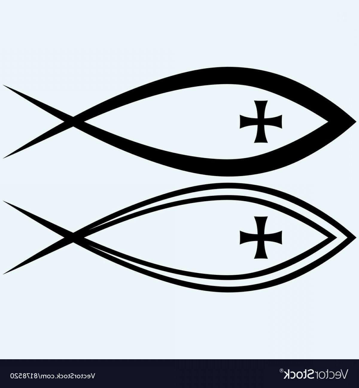 1200x1296 Christian Fish Symbol With Cross Vector Shopatcloth