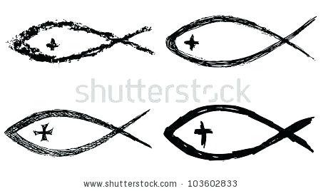 450x268 Christian Fish Template Printable Symbol With Cross Vector