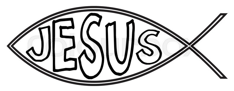 800x311 A Christian Fish Design With Jesus In The Centre Isolated On A