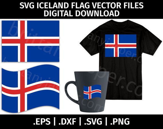 570x453 Iceland Flag Svg Vector Clip Art Cutting Files For Cricut Etsy