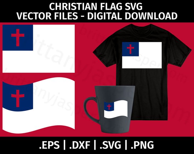 642x510 Christian Flag Svg Vector Clip Art Cutting Files For Cricut Etsy