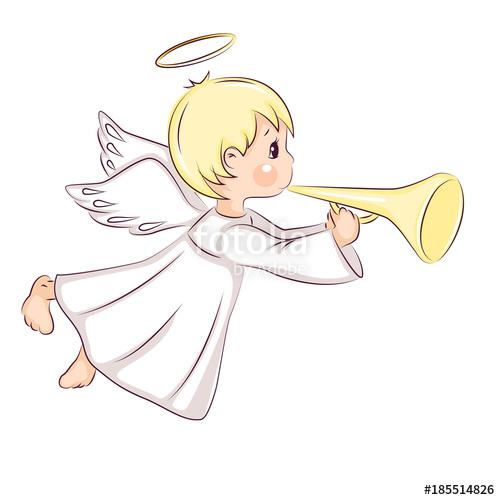 500x500 Cute Little Christmas Angel. Vector Isolated On White Background