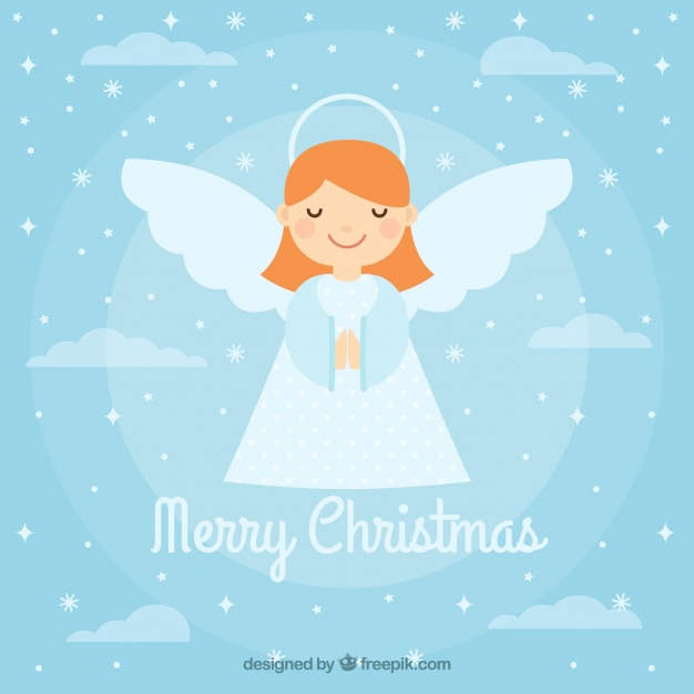 626x626 Background With A Cute Christmas Angel Vector Free Download